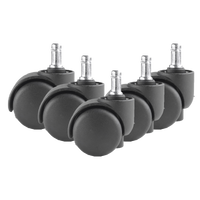 Pack of 5 Brake Loaded Castors